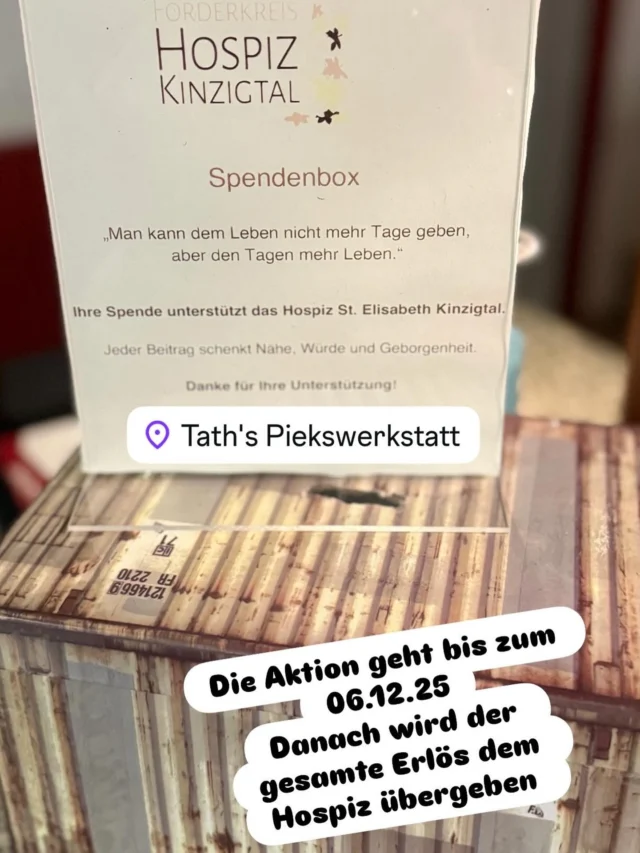 Wir haben im Studio eine Spendenbox aufgestellt. Das Hospiz ist über jeden dankbar . #hospiz#spende